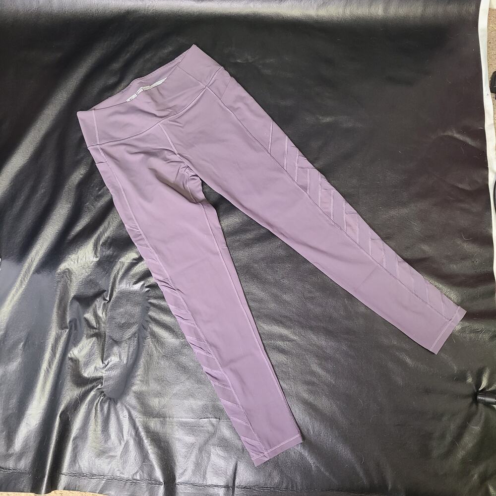 Victoria's Secret Sport Gray Leggings herringbone mesh side detail size large